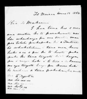Letter from Te Ropitini and others to McLean