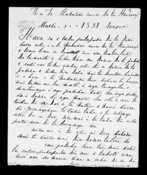 Letter from Ropata Te Hapuku & Karanema Te Nahu to McLean & Te Haurangi