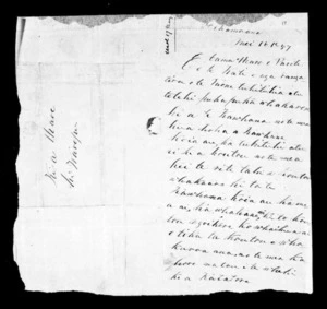 Letter from Ihaia to Hare, Parete and Te Kati (with translation)