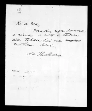 Undated letter from Ihakara to McLean