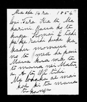 Letter from Tati Te Kawau to McLean and Kupa (With translation)