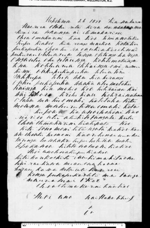 Letter from Haka Te Hui to McLean