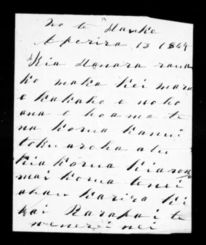 Letter from Nga Aruhe to Hanara and Maka