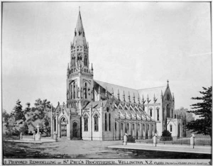 Clere, Frederick de Jersey 1856-1952 :Proposed remodelling of St. Paul's Procathedral, Wellington, N.Z. Clere (F.R.I.B.A.) and Clere (F.N.Z.I.A.) Archts. 1931.