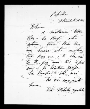 Letter from Wi Tako Ngatata to McLean