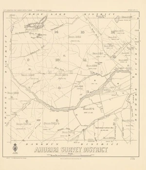 Ahuriri Survey District [electronic resource] / drawn and published by Lands & Survey Dept., N.Z.