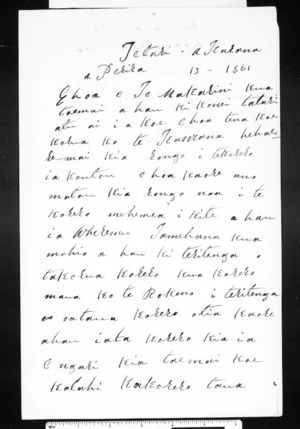 Letter from Piripi to McLean