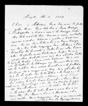 Letter from Te Wherowhero to McLean