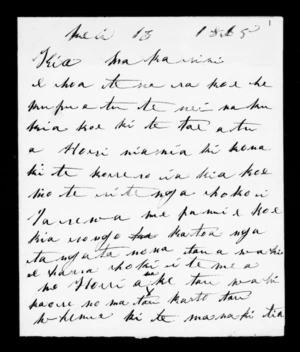 Letter from Rangiawe Tuhua to McLean