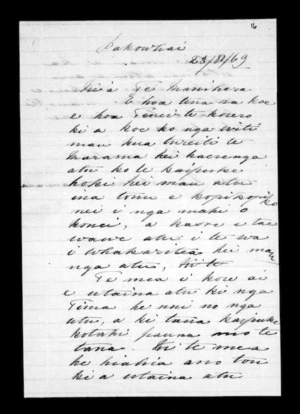 Letter from Karaitiana Takamoana to Te Manihera