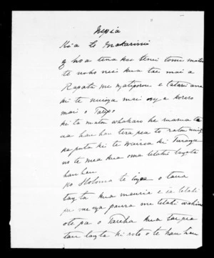 Undated letter from Hotene Porourangi (Nepia) to McLean