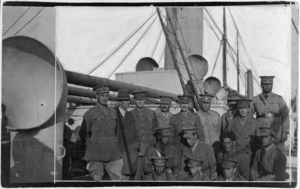 Peter Buck, and other World War 1 soldiers, aboard a ship travelling to Malta