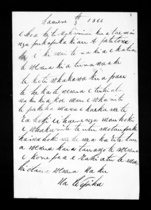 Letter from Wepiha to McLean