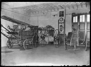 Interior of the engine house at Petone Fire Brigade Station
