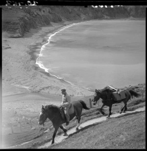 Going to collect mail and provisions for those at the Coast Watching Station at Oteranga Bay, Wellington