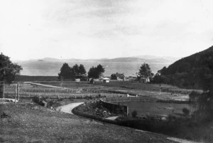 Lowry Bay, Eastbourne, Lower Hutt, with the Skerrett house