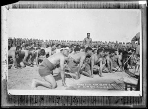 World War 1 Maori soldiers performing a haka, Egypt - Photograph taken by J M