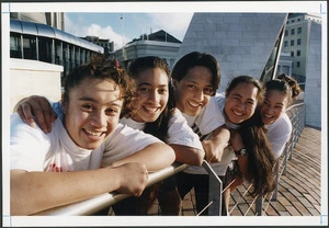 Five Wellington secondary school students returned from Los Angeles - Photograph taken by Phil Reid