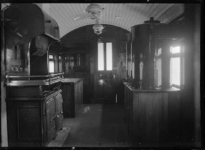 Interior view of the kitchen on the Railway Commissioners' observation car.