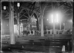 Interior of St Augustine's Anglican Church, Petone, in 1917.