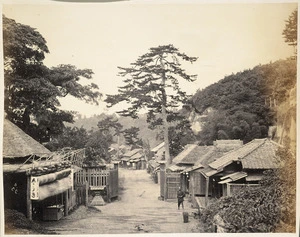 Main street of Kanagawa, Japan, by Felice A Beato (1825-1908?)