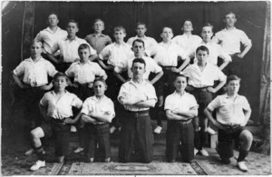 Group photograph of boys and teacher at Terrace School