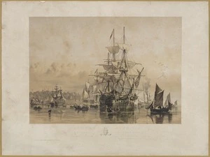 Brierly, Oswald Walter 1817-1894 :Sydney Cove, N.S.W. Emigrants leaving the ship. No 2. ; T Picken, London, Ackermann & co 1853