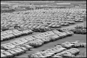 Mitsubishi cars in a Todd Motors car yard in Porirua - Photograph taken by John Nicholson