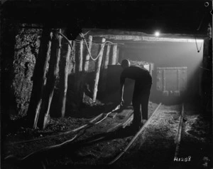 Trucker working in the Blackball coal mine