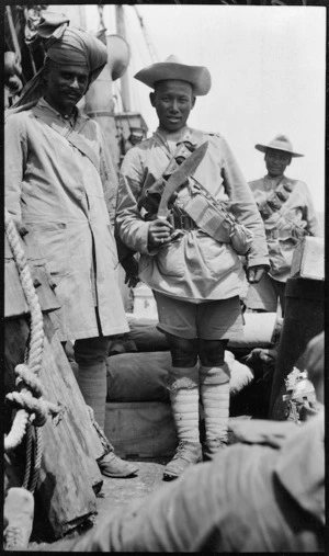 Gurkha and Sikh soldiers during World War I, Gallipoli, Turkey