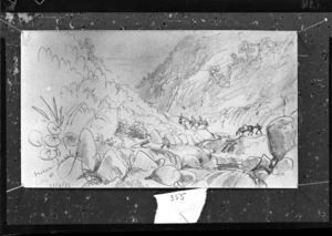 [Chevalier, Nicholas] 1828-1902 :Horonui saddle looking W. April 23rd 1866