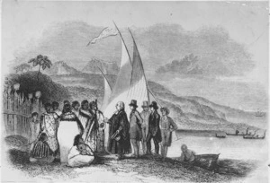 Williams, Samuel, 1788-1853 :Landing of the Rev. S. Marsden in New Zealand, Dec. 19, 1814 [London, 1847]