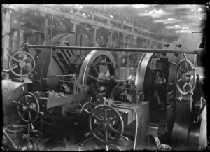 Machinery for the repair and maintenance of locomotives at the Hillside Railway Workshops