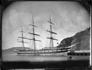 The sailing ship Lady Ruthven berthed at Port Chalmers.