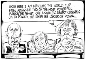 Scott, Thomas, 1947- :"Gosh. Here I am watching the World Cup final alongside two of the most powerful men on the planet. One a ruthless despot clinging on to power, the other the leader of Russia..." 16 July 2014