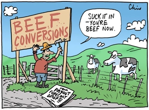 Slane, Christopher, 1957- :Beef conversion. 4 August 2014