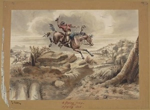 Lacy, George, ca 1817-1878 :A Flying leap & a flying shot. G Lacy. [1865]