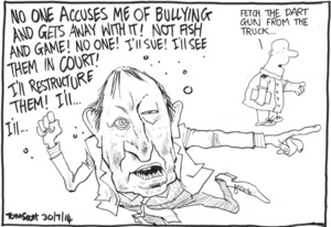 Scott, Thomas, 1947- :"No one accuses me of bullying and gets away with it!" 30 July 2014