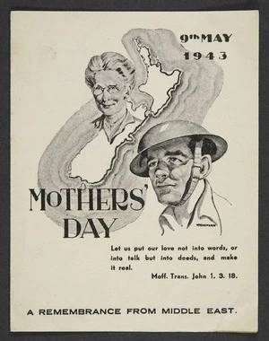 National Patriotic Fund Board (N.Z.) :Mothers' Day, 9th May 1943; a remembrance from Middle East / N.Z. National Patriotic Fund Board [1943]