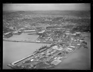 Western Reclamation, Auckland, includes harbour, wharf, industrial areas, port, boats and housing