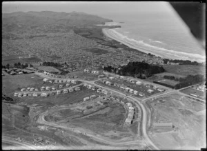 South Dunedin new housing development on a hilltop looking to Saint Clair and Saint Kilda Beaches, Dunedin City, Otago