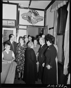 Greeks entering the Pan Hellenic Club rooms, Wellington - Photograph taken by W Walker