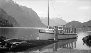 Robert Murrell's boat Pilgrim and Leila Black, Lake Manapouri