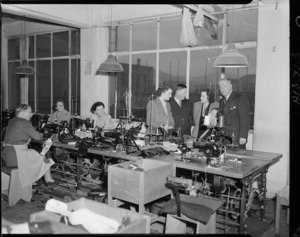 British immigrants being shown around A Levy Ltd, Wellington - Photograph taken by W Walker