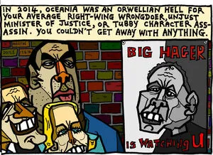 Doyle, Martin, 1956- :Big Hager is watching you. 18 August 2014