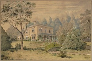 Sharpe, Alfred, 1836-1908 :Ngaheia House, Bay of Islands. Residence of Jos. Williams, Esq. / Alfd Sharpe 1882