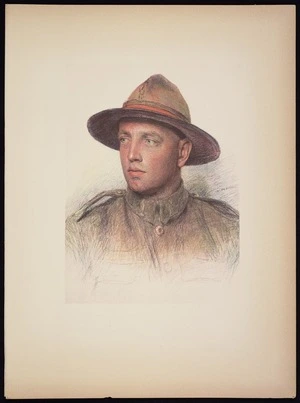 Burnand, Eugene, 1850-1921 :Sergent néo-zélandais (Otago Reg NZEF) G A McChesney (de Invercargill, Nouvelle Zélande). [Paris, 1922]