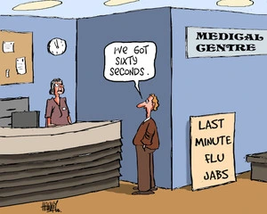 Last minute flu jabs - "I've got sixty seconds." 6 August 2010