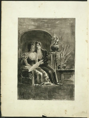 M, A, fl 1860-1900? "[Couple in armchair. 1860-1900?]