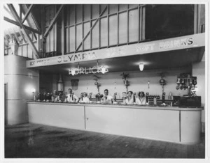 Deste, Eileen, 1909-1986 :Photograph of the Olympia milk bar at the 1939-1940 New Zealand Centennial Exhibition